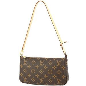 Louis Vuitton Pouch Pochette Handbag Mini Bag Monogram Brown Leather